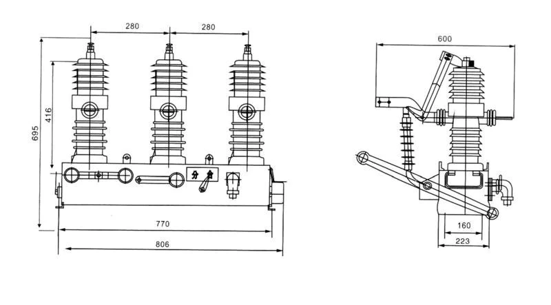 New circuit breaker ZW7-40.5m outdoor prepaid miniaturized vacuum switch isolation knife switch